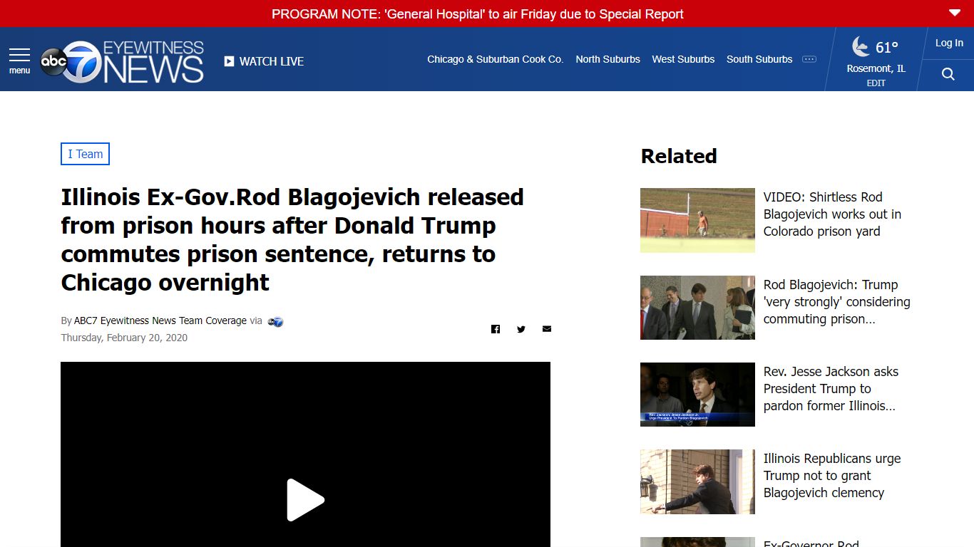 Illinois Ex-Gov.Rod Blagojevich released from prison hours after Donald ...